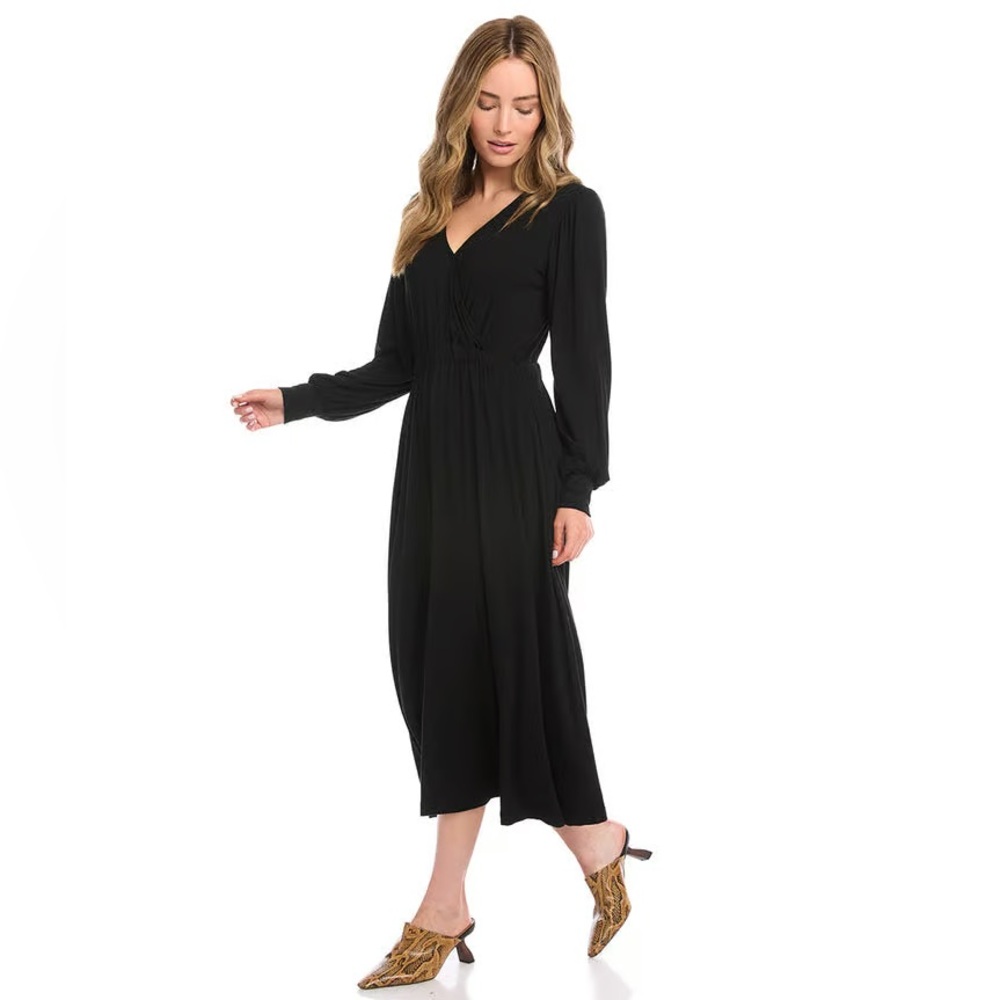 Karen Kane Black Long Sleeve Artisan Dress, size M
